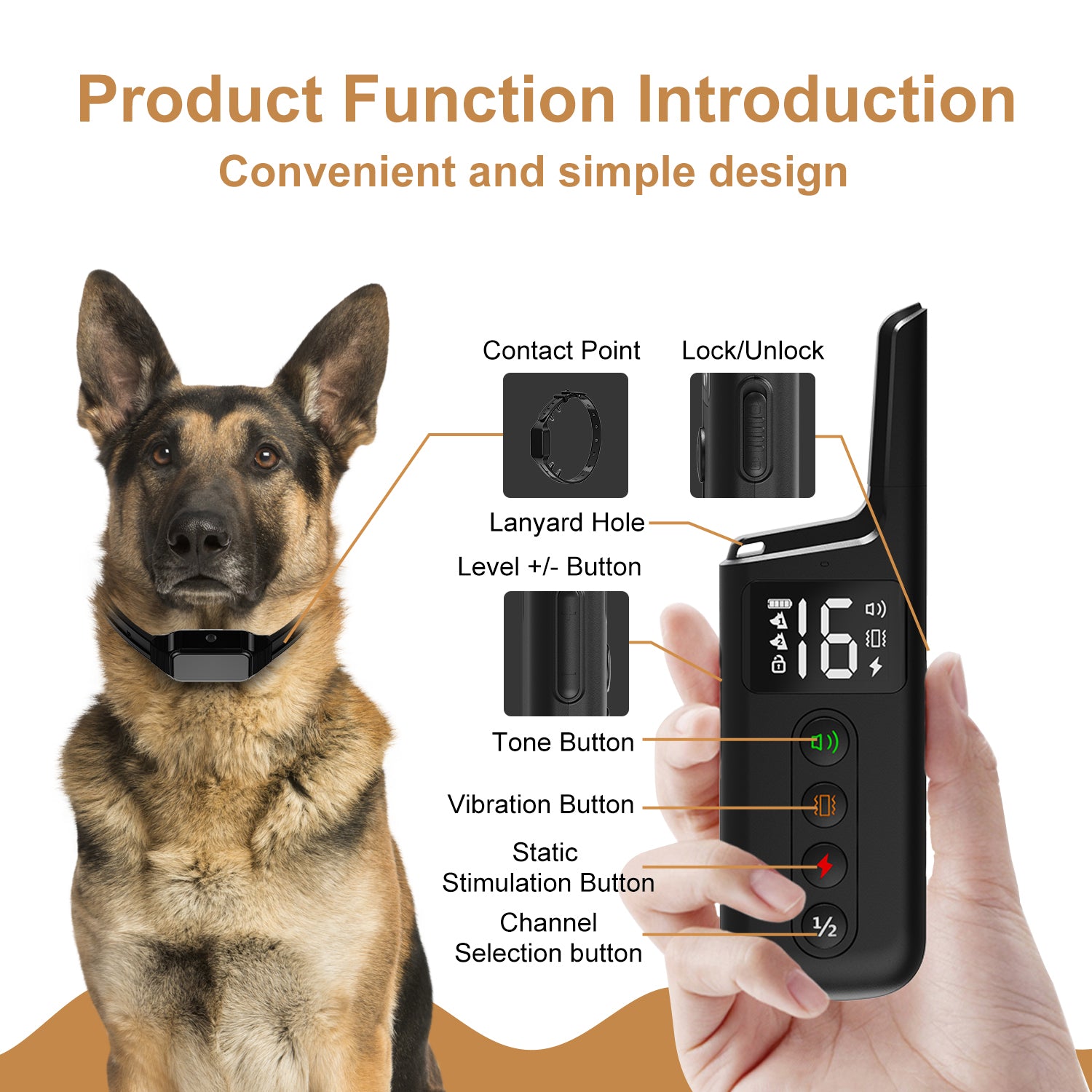 ROJECO Dog Training Collar – 3 Modes, IPX7, LED Color Screen