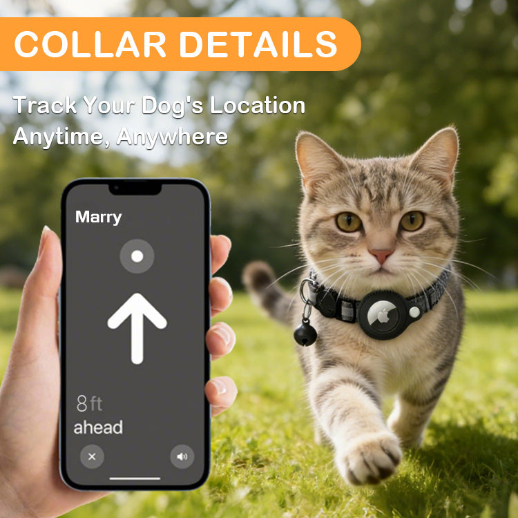 AirTag Dog Collar – Waterproof Reflective with GPS Tracker Holder