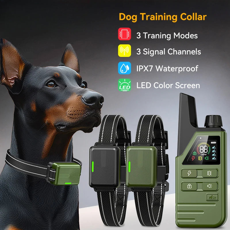 Remote Anti-Bark Training Collar – 3300FT Waterproof, 6–120 lbs
