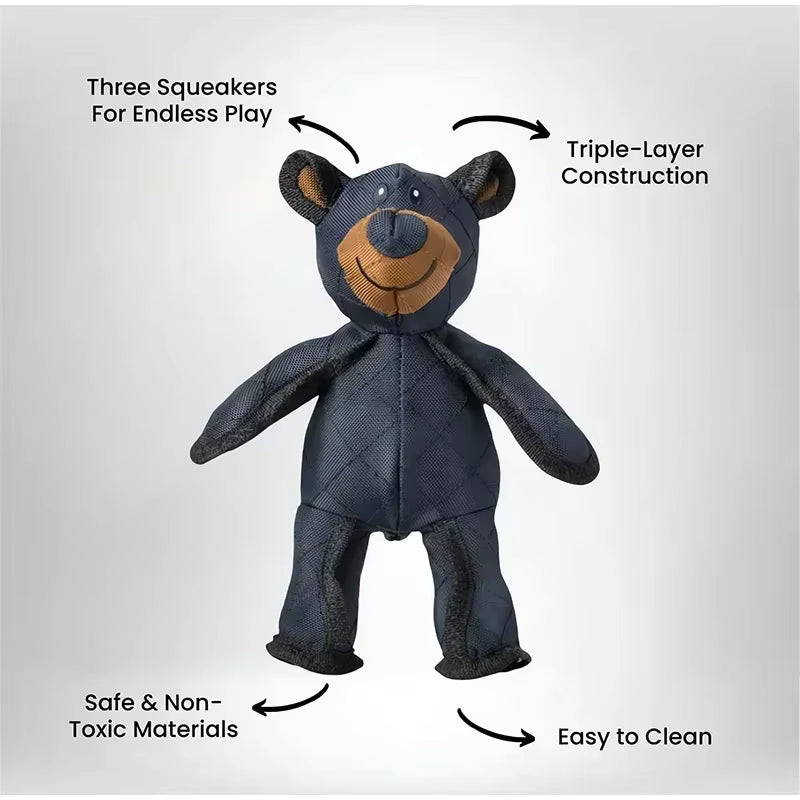 Unbreakable Extreme Bear Toy For Dogs Chewer Indestructible Plush Dog Squeaking Toy Durable Tough Heavy-duty Chew Dog Toys